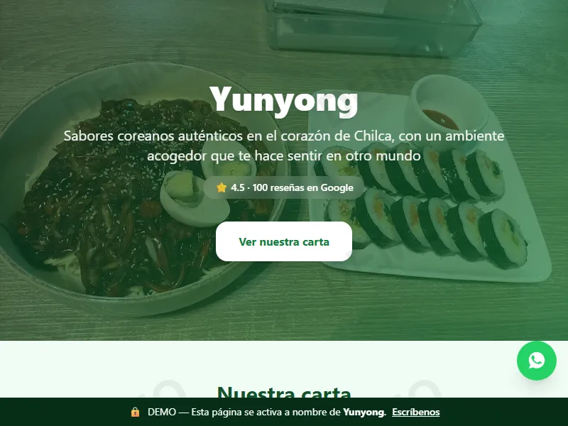 Captura del sitio de Yunyong